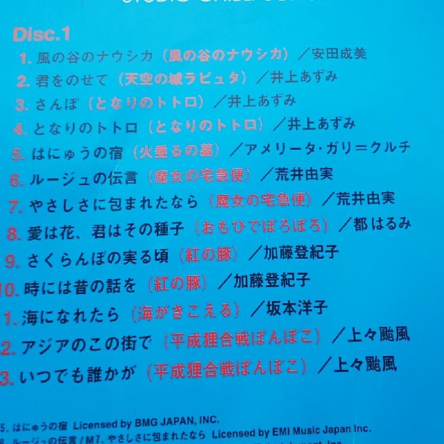 ジブリ(ジブリ)のスタジオジブリの歌CD エンタメ/ホビーのCD(アニメ)の商品写真