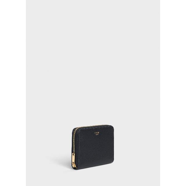 celine(セリーヌ)のコンパクト ジップドウォレット グレインドカーフスキンブラック レディースのファッション小物(財布)の商品写真