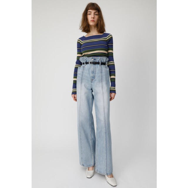 moussy HI WAIST BELTED STRAIGHT