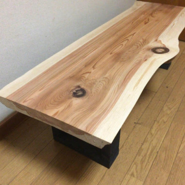 W130サイズ 天然無垢 一枚板テーブル ミツロウ仕上げの通販 by