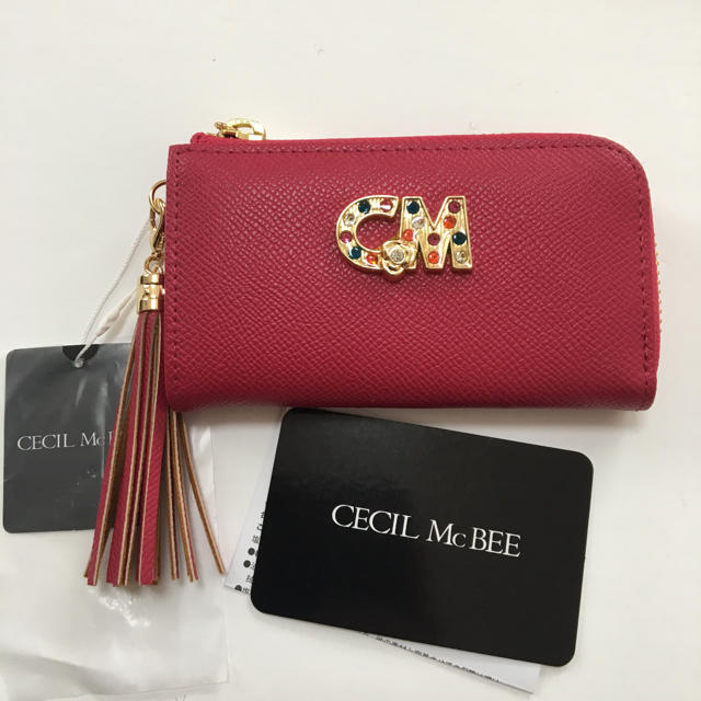 CECIL McBEE(セシルマクビー)の新品 セシルマクビー L字ファスナー式開閉 スマートキー対応 キーケース ピンク レディースのファッション小物(キーケース)の商品写真