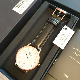 ダニエルウェリントン(Daniel Wellington)の【新品未使用】ダニエルウェリントン34㎜ホワイト×ローズゴールド×ブラックベルト(腕時計)