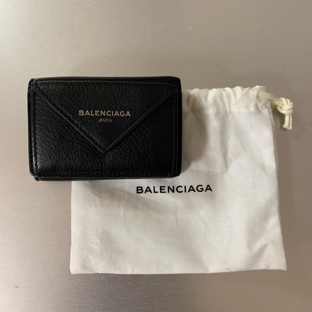 レディース24時間限定値下 バレンシアガ BALENCIAGA ペーパーミニウォレット 黒