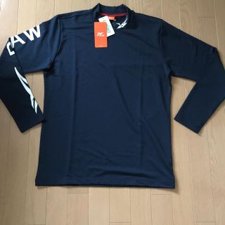 アシックス(asics)のアシックス   モックネック長袖Tシャツ Lサイズ  ネイビー(Tシャツ/カットソー(七分/長袖))