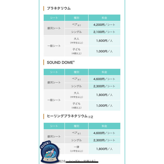 KONICA MINOLTA(コニカミノルタ)のプラネタリア東京☆特別ペア招待券 チケットの施設利用券(その他)の商品写真