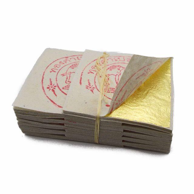 純金箔(24K) 3cm x 3cm タイ産 Gold Leaf 100枚セット ハンドメイドの素材/材料(その他)の商品写真