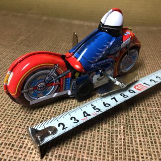 プチギフト ブリキ おもちゃ バイク ゼンマイ式 ターンアクション 日本