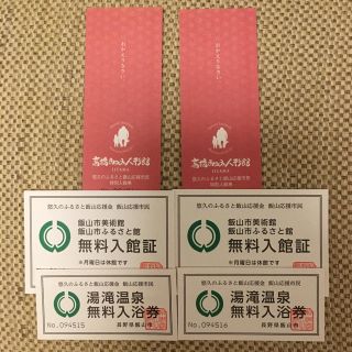 湯滝温泉無料入浴券,飯山満市美術ふるさと館無料入館証,高橋まゆみ人形館特別入館券(その他)