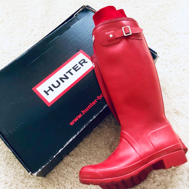 HUNTER(ハンター)の美品■HUNTR/ハンター レインブーツ RED 38 24 レディースの靴/シューズ(レインブーツ/長靴)の商品写真