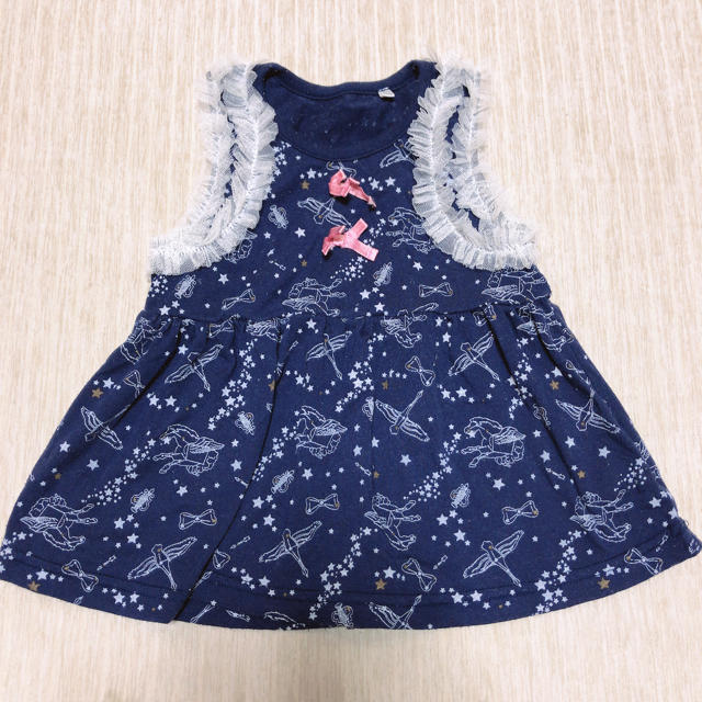 ♡ 星座×チュール チュニックワンピ 90 ♡ キッズ/ベビー/マタニティのキッズ服女の子用(90cm~)(Tシャツ/カットソー)の商品写真