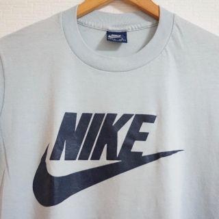 80s NIKE 紺タグ 銀タグ スウォッシュ Tシャツ USA製 カマボコ M