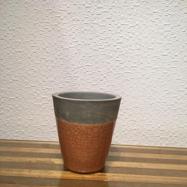 ● Conical POT - orange -  No.55 ハンドメイドの生活雑貨(雑貨)の商品写真