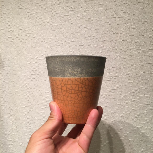 ● Conical POT - orange -  No.55 ハンドメイドの生活雑貨(雑貨)の商品写真