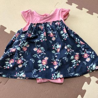 トイザラス(トイザらス)の【80】ベビザラス デニム花柄ロンパース(ロンパース)