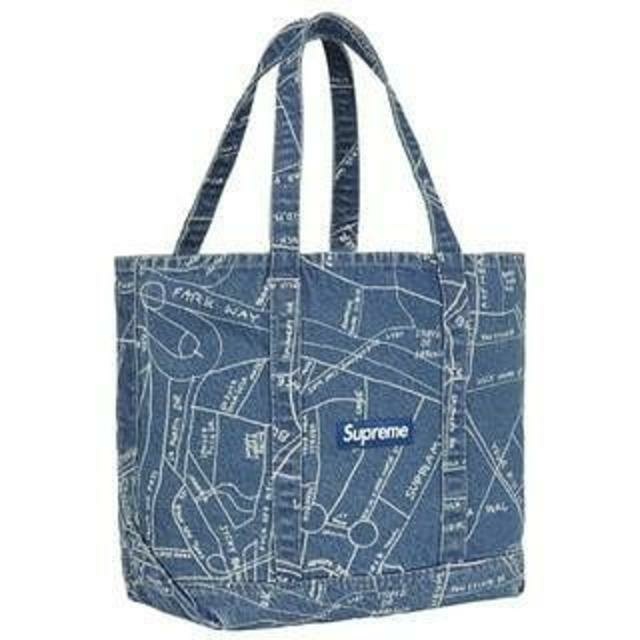 Supreme Gonz Map Denim Tote Washed Blue