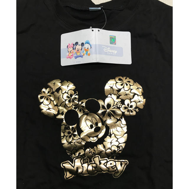 Disney(ディズニー)のベイビーミッキー 箔プリント Tシャツ フリーサイズ【新品未使用】 レディースのトップス(Tシャツ(半袖/袖なし))の商品写真