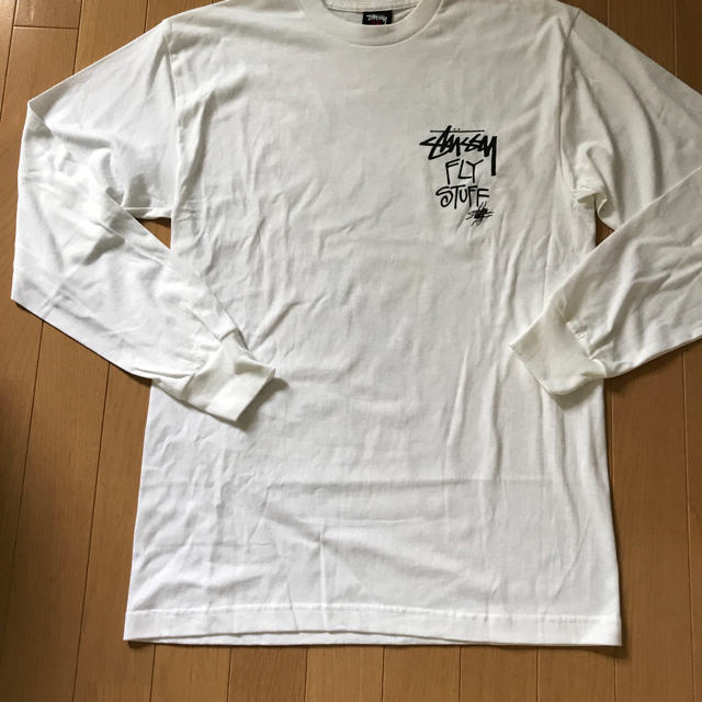 STUSSY(ステューシー)の昆虫系デザイン 長袖Tシャツ  ホワイト Mサイズ メンズのトップス(Tシャツ/カットソー(七分/長袖))の商品写真