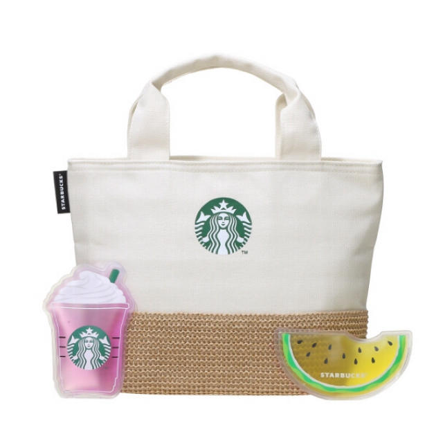 Starbucks Coffee(スターバックスコーヒー)のスターバックス 保冷トートバッグ＆オリジナル保冷剤 新品 レディースのバッグ(トートバッグ)の商品写真