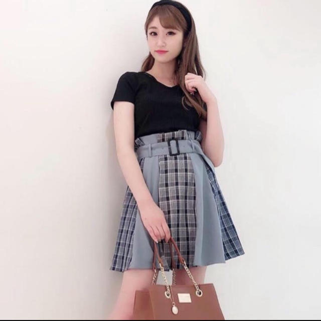 CECIL McBEE(セシルマクビー)のCECIL McBEE☆ブロッキングチェックスカート☆最新☆新品☆オレンジ☆ レディースのスカート(ミニスカート)の商品写真