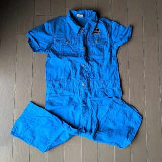 オールドベティーズ(OLD BETTY'S)のBlue Martブルーマート半袖サロペット120サイズ ブルー使用品(Tシャツ/カットソー)