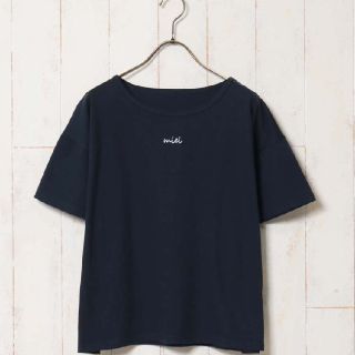 ブルーブルーエ(Bleu Bleuet)のBleu Bleuet ミニ刺繍ロゴTシャツネイビー Mサイズ(Tシャツ(半袖/袖なし))