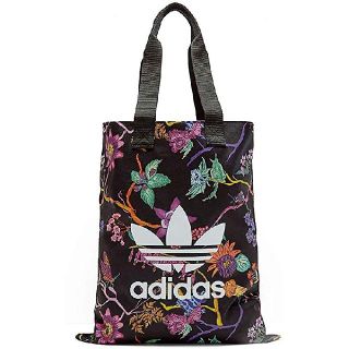 アディダス(adidas)の送料無料！アディダスオリジナルス トートバッグ☆adidas 花柄 黒(トートバッグ)