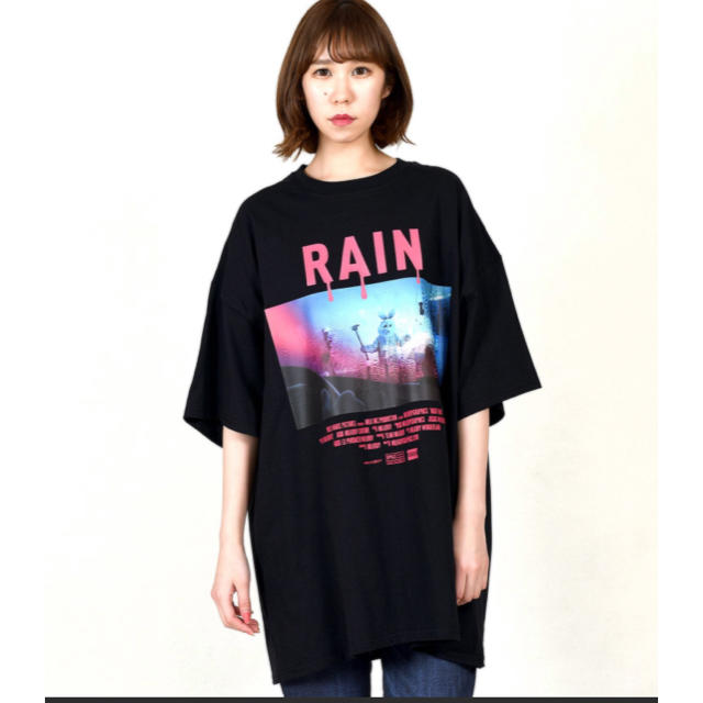 MILKBOY(ミルクボーイ)のMILKBOY RAIN BUNNY Tシャツ うさぎ ブラック 美品 メンズのトップス(Tシャツ/カットソー(半袖/袖なし))の商品写真