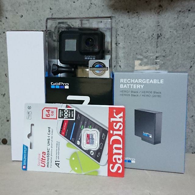 新品GoPro HERO7 Black＋3Way/予備バッテリー/メモリーカード