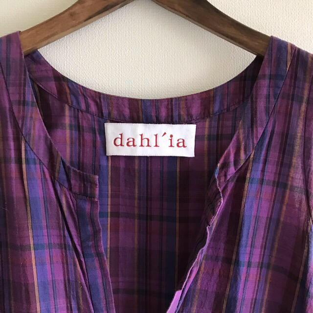 Dahlia(ダリア)の‼️専用‼️美品⭐️dahl'ia チェックノースリーブチュニックワンピース  レディースのトップス(チュニック)の商品写真