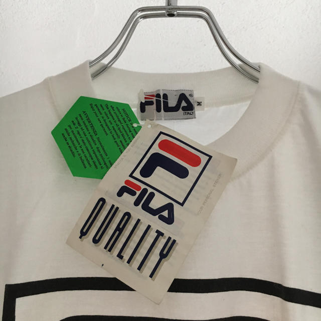 FILA(フィラ)のFILA 90s デッドストック tシャツ 白 ホワイト ビッグロゴ 古着 新品 レディースのトップス(Tシャツ(半袖/袖なし))の商品写真