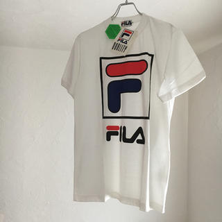 フィラ(FILA)のFILA 90s デッドストック tシャツ 白 ホワイト ビッグロゴ 古着 新品(Tシャツ(半袖/袖なし))