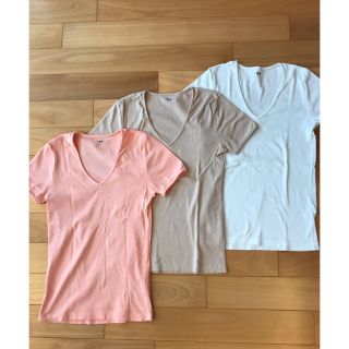 スリードッツ(three dots)の値下げthree dots スリードッツ Vネック Tシャツ 3枚セット(Tシャツ(半袖/袖なし))