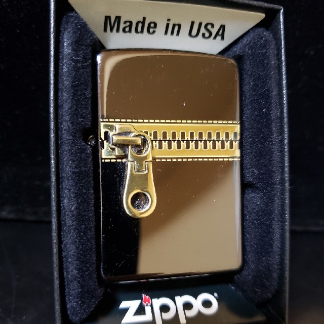 美品❤14B'ZIPPO❤ジッパージッポー❤ブラック&ゴールド♥送料無料