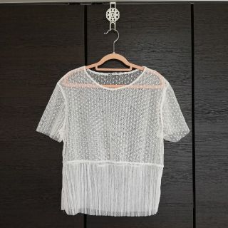 ザラ(ZARA)のZARA ドットシースルーTシャツ 新品未使用(Tシャツ(半袖/袖なし))