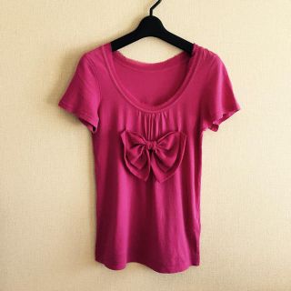 ジルスチュアート(JILLSTUART)のジル♡大きなリボンのピンクTシャツ(Tシャツ(半袖/袖なし))