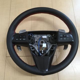 マツダ(マツダ)のプレマシー CWFFW ステアリング 本革巻き直し パドルシフト(車種別パーツ)