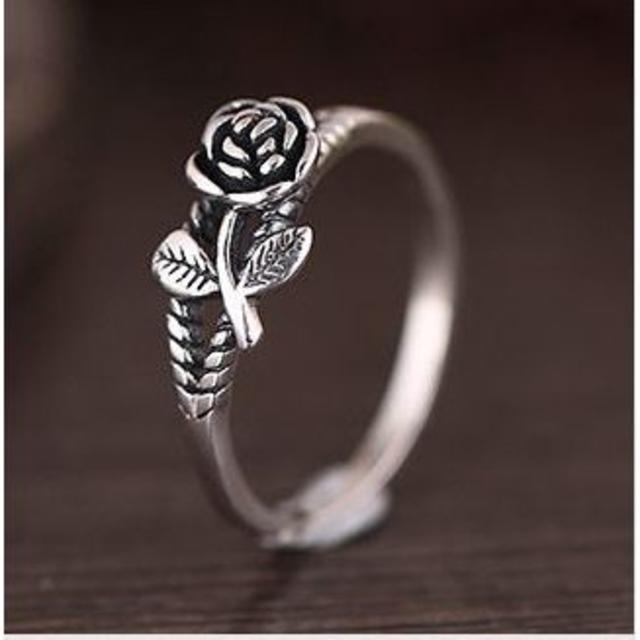 シルバーリング 薔薇モチーフ シルバー925 銀 指輪 レディース 20号サイズ レディースのアクセサリー(リング(指輪))の商品写真