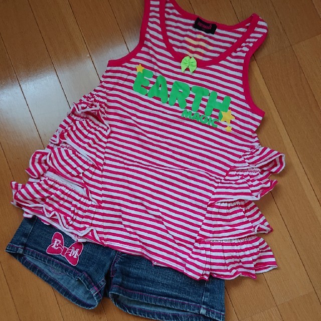 EARTHMAGIC(アースマジック)のEARTHMAG!C ノースリーブカットソー150 キッズ/ベビー/マタニティのキッズ服女の子用(90cm~)(Tシャツ/カットソー)の商品写真