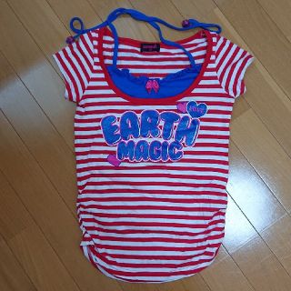 アースマジック(EARTHMAGIC)のEARTHMAG!Cボーダーカットソー150cm(Tシャツ/カットソー)