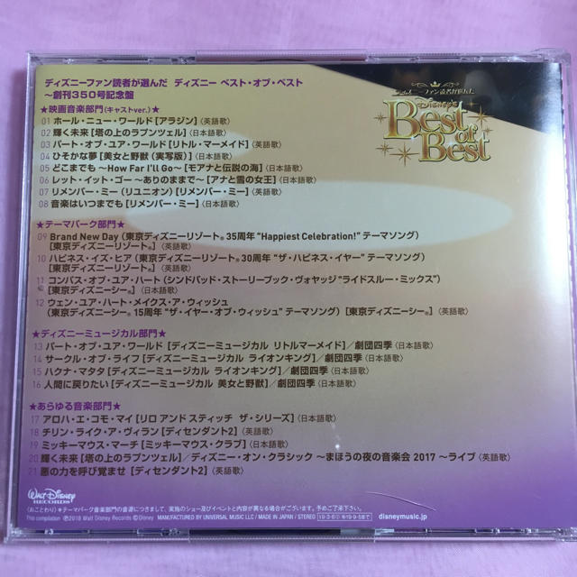 Disney(ディズニー)のディズニーベストオブベスト CD エンタメ/ホビーのCD(アニメ)の商品写真