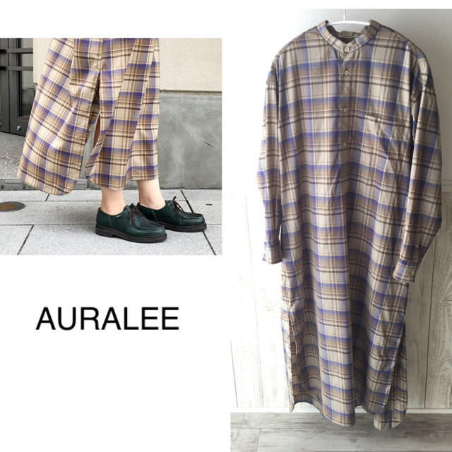 YAECA(ヤエカ)の【期間限定お値下げ】 AURALEE チェックワンピース オーラリー  レディースのワンピース(ロングワンピース/マキシワンピース)の商品写真