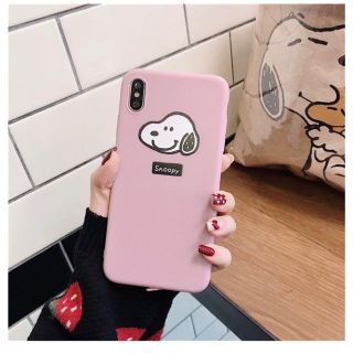 スヌーピー(SNOOPY)の★新品 送料無料★スヌーピーのiPhone XR用ケース ピンク(iPhoneケース)