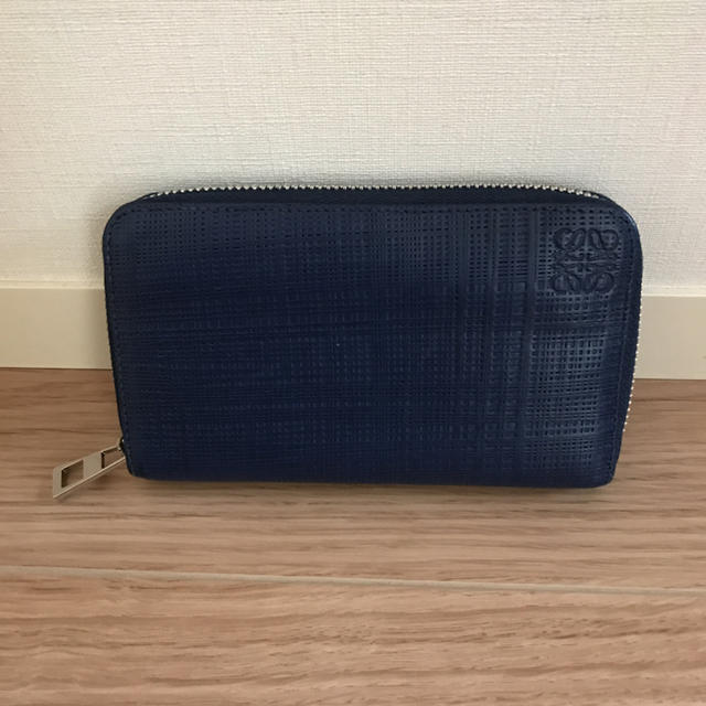 美品 ロエベ  LOEWE リネン ラウンドファスナー 財布