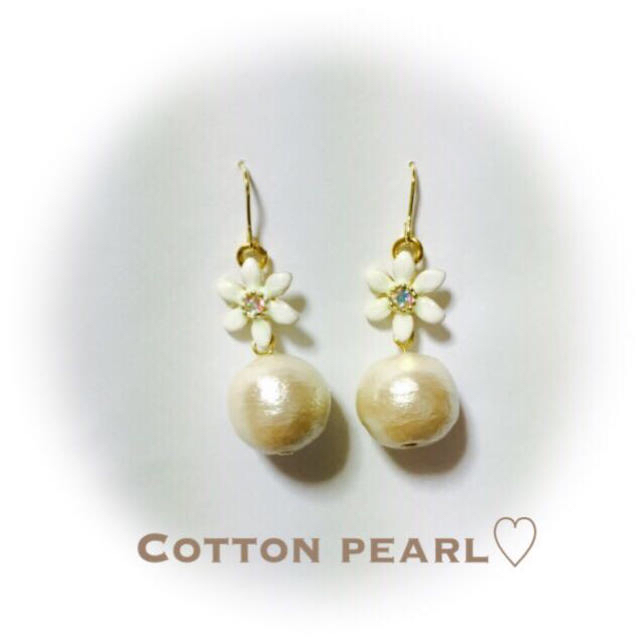 cotton pearl pierce♡ レディースのアクセサリー(ピアス)の商品写真