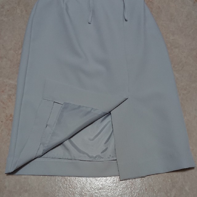 Rope' Picnic(ロペピクニック)のウエストリボン付きスカート ライトグレー  レディースのスカート(ひざ丈スカート)の商品写真