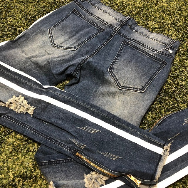 ダメージジーンズ メンズ ブルー メンズのパンツ(デニム/ジーンズ)の商品写真