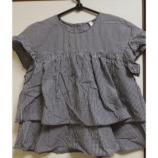 ザラ(ZARA)のZARAトップス ギンガムチェック ブラウス(シャツ/ブラウス(半袖/袖なし))