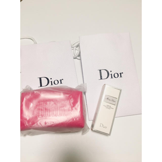 Dior(ディオール)の【超美品・Dior】ミスディオールヘアミスト・ポーチ（新品） コスメ/美容の香水(香水(女性用))の商品写真