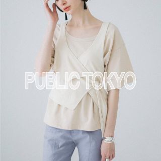 ビューティアンドユースユナイテッドアローズ(BEAUTY&YOUTH UNITED ARROWS)の●新品タグ付●PUBLIC TOKYO レイヤードカットTシャツ 完売品(Tシャツ(半袖/袖なし))