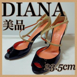 ダイアナ(DIANA)の美品 DIANA ダイアナ  パンプス ブラック ベージュ  23.5cm(ハイヒール/パンプス)